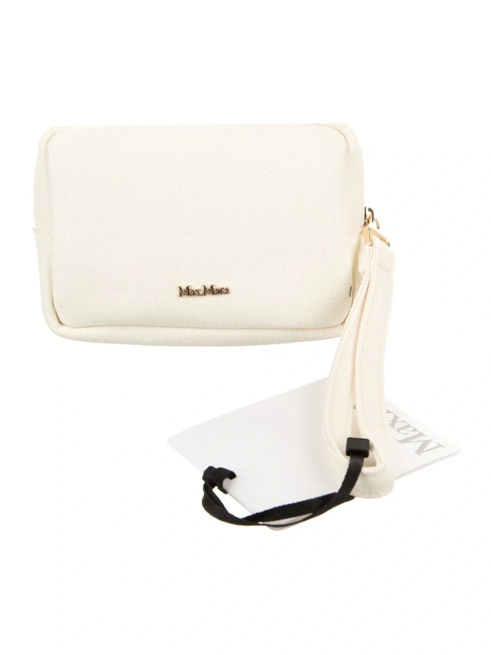 NWT Max Mara Cream Wristlet Cosmetics Bag